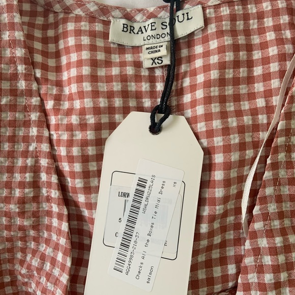 nwt brave soul gingham midi dress - Picture 2 of 3